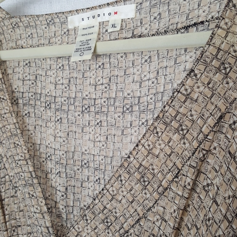 Silk, Mock Wrap, Open Side, Flutter Sleeve Top - image 2